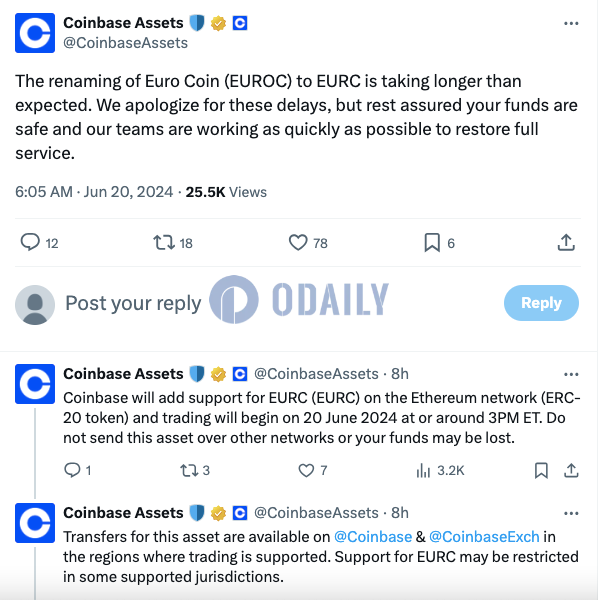 Coinbase将上线欧元稳定币EURC