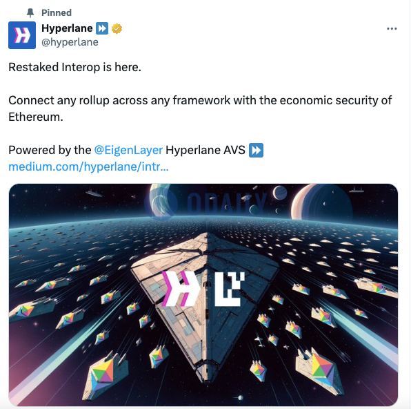 Hyperlane AVS上线主网并推出Restaked Interop