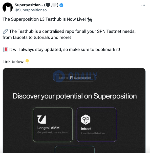 Superposition L3 Testhub已上线