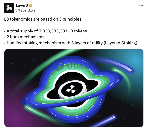 Layer3：L3代币经济学基于3个原则，涉及分层质押机制以及2种销毁机制