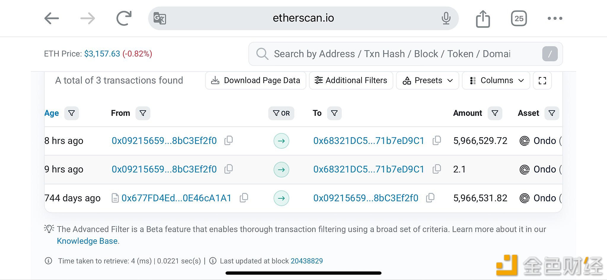 疑似Coinlist钱包8小时前向Coinbase存入597万枚ONDO，价值约528万美元