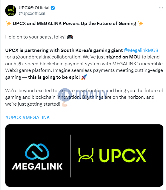 UPCX与韩国游戏巨头Megalink建立战略合作伙伴关系